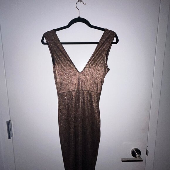 Bronze beautiful Dress  with Split, XS - Picture 11 of 12